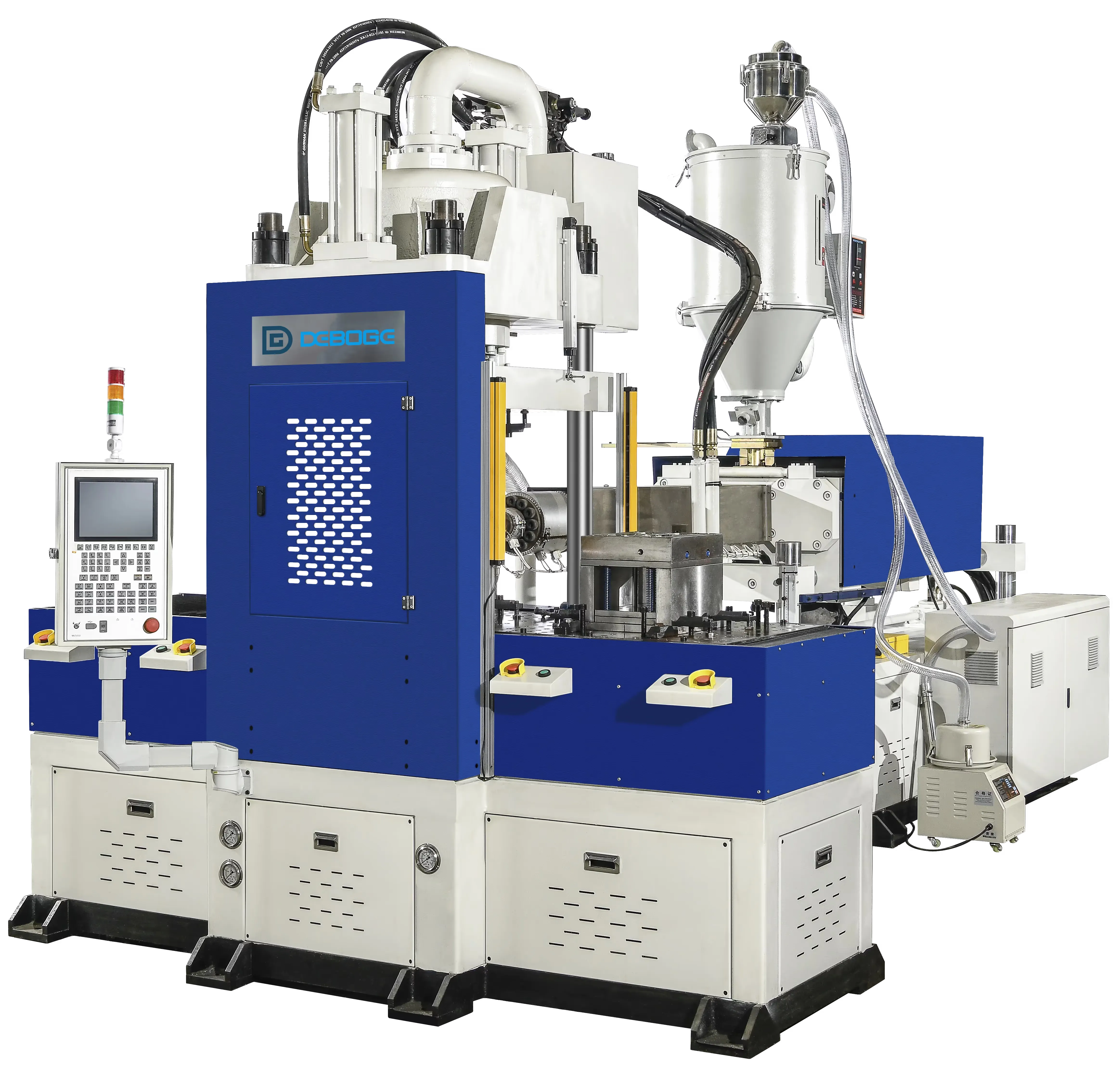 DK Series double slide table vertical clamping horizontal injection machine  - two alternating platens with side injection