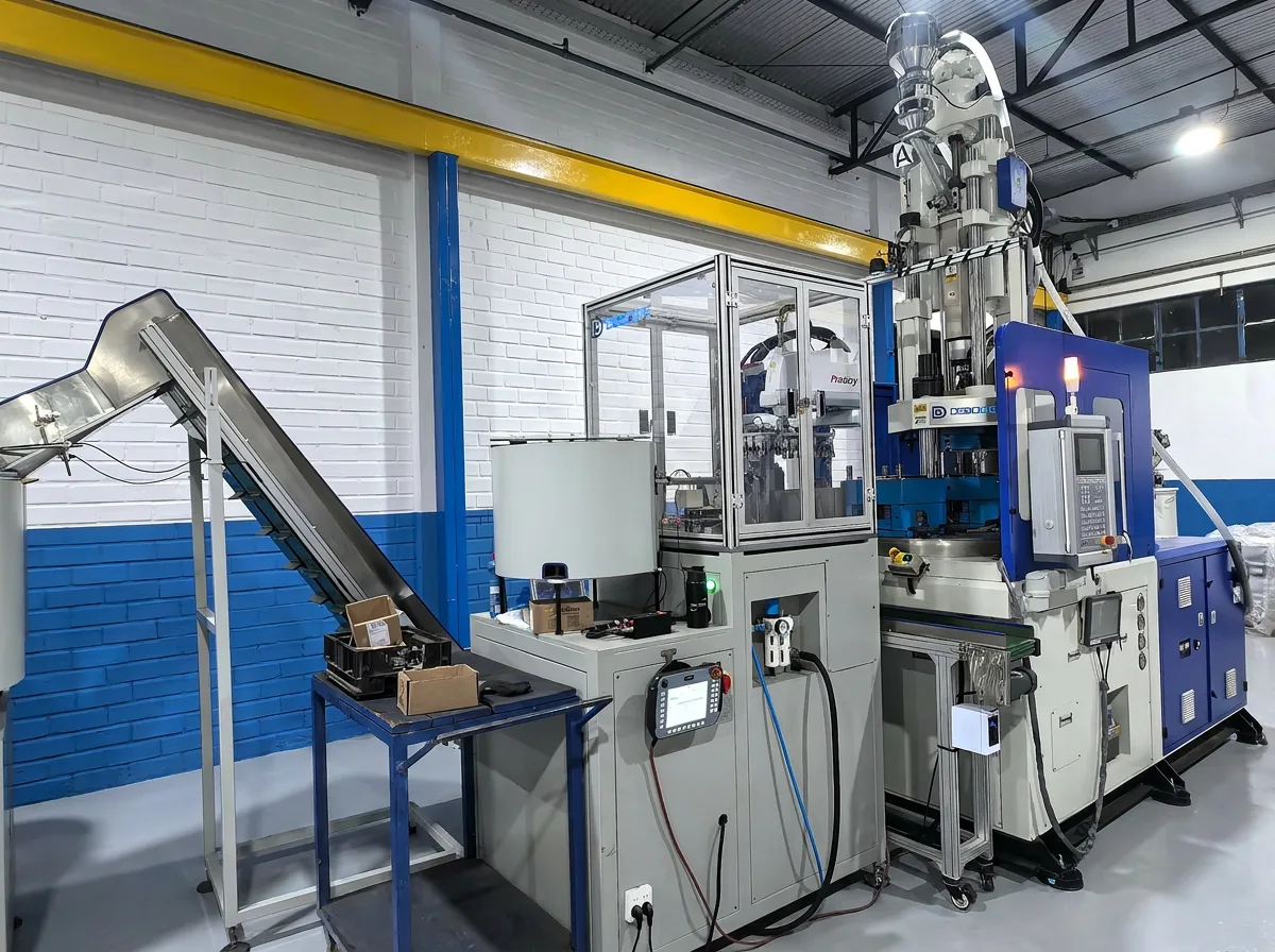 Custom automation-ready vertical molding machine production cell