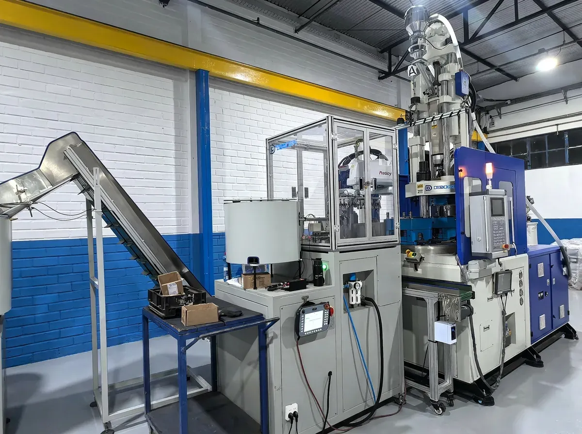 Custom vertical molding solution for non-standard machine and mold requirements