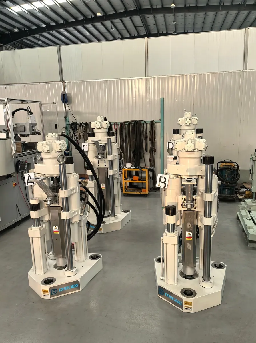 Deboge machines prepared in workshop for delivery