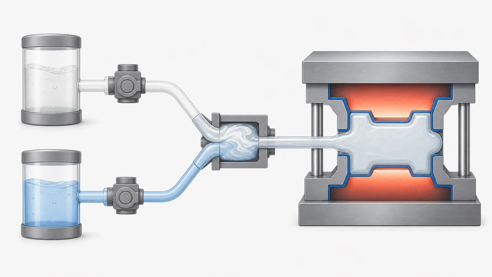 LSR / Silicone - Vertical Injection Molding Material Notes | Deboge material illustration